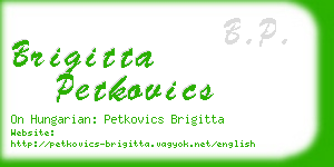 brigitta petkovics business card
